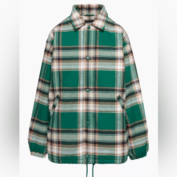 Tna Coaches Jacket Green Plaid - Picture 3 of 3
